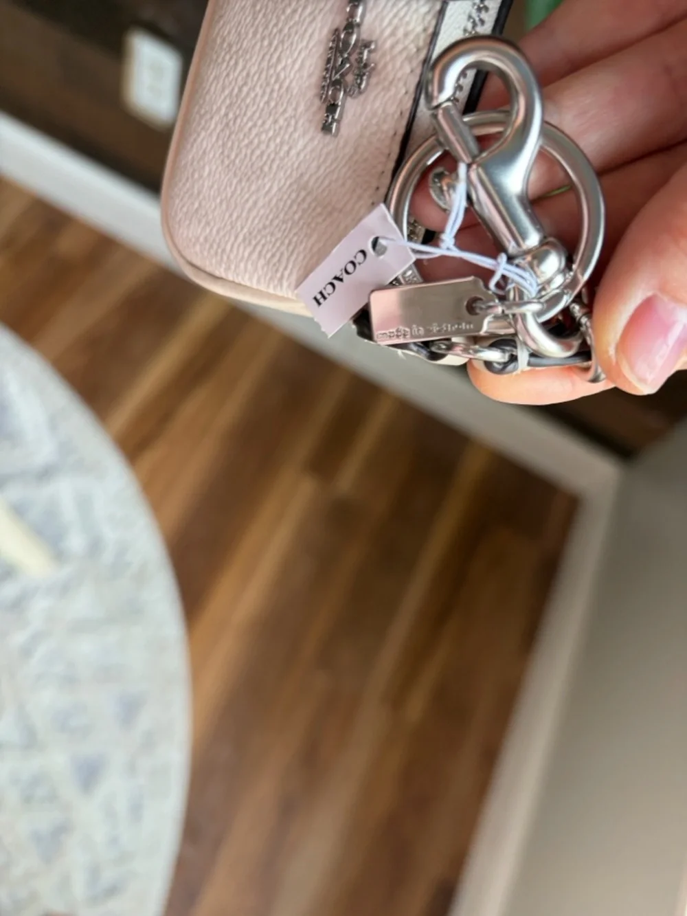 Coach Mini Nolita Leather bag charm in Chalk - Picture 7 of 8